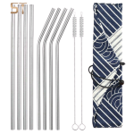 Set 8 Sorbetes/Cañitas de Acero + 2 Limpiadores