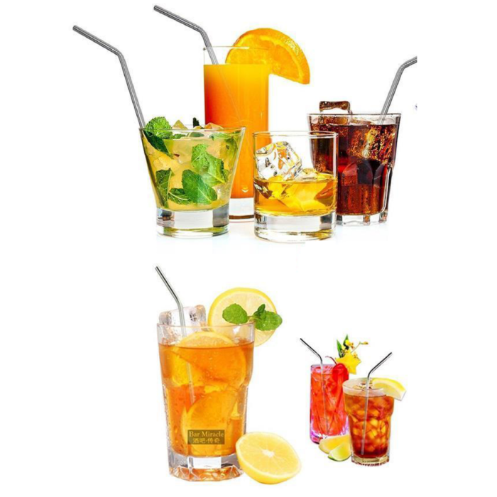 Set 8 Sorbetes/Cañitas de Acero + 2 Limpiadores - Imagen 2