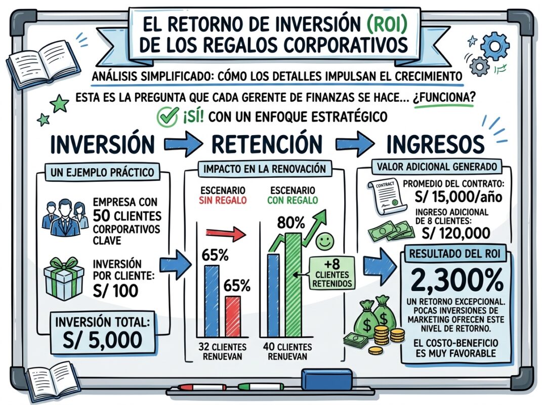 Infografía con el cálculo de ROI simplificado.
